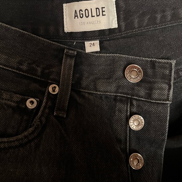 Agolde pinch waist leather chaps jeans